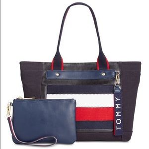 NWT Tommy Hilfiger Classic Tommy Shopper w/ Pouch